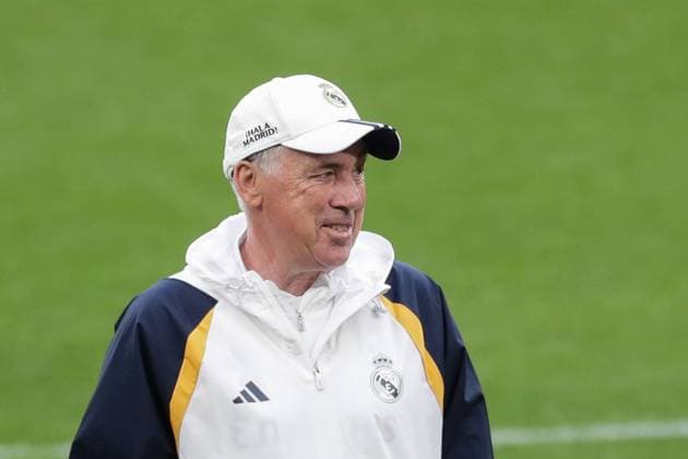 May 31, 2024, London, United Kingdom: Carlo Ancelotti head coach of Real Madrid training session ahead of their UEFA Champions League Final against Borussia Dortmund at Wembley Stadium. London United Kingdom - ZUMAs197 20240531_aaa_s197_156 Copyright: xGrzegorzxWajdax