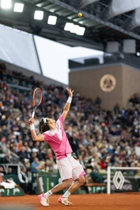 (240601) -- PARIS, June 1, 2024 -- Zhang Zhizhen of China serves during the men s singles third round match between Zhang Zhizhen of China and Stefanos Tsitsipas of Greece at the French Open tennis tournament at Roland Garros, Paris, France, May 31, 2024. ) (SP)FRANCE-PARIS-TENNIS-FRENCH OPEN-MEN S SINGLES MengxDingbo 