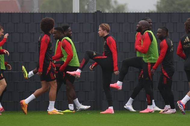 EURO 2024, Nationalteam Belgien Training a training session of the Belgian national soccer team Red Devils, at the Royal Belgian Football Association s training center in Tubize, Saturday 01 June 2024. The Red Devils are preparing for the Euro 2024 European Championships in Germany. VIRGINIExLEFOUR  x93772051x