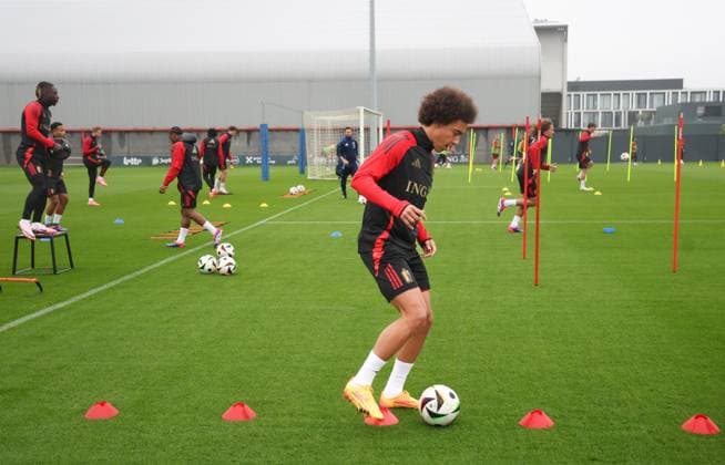 EURO 2024, Nationalteam Belgien Training Belgium s Axel Witsel pictured in action during a training session of the Belgian national soccer team Red Devils, at the Royal Belgian Football Association s training center in Tubize, Saturday 01 June 2024. The Red Devils are preparing for the Euro 2024 European Championships in Germany. VIRGINIExLEFOUR  x93772664x