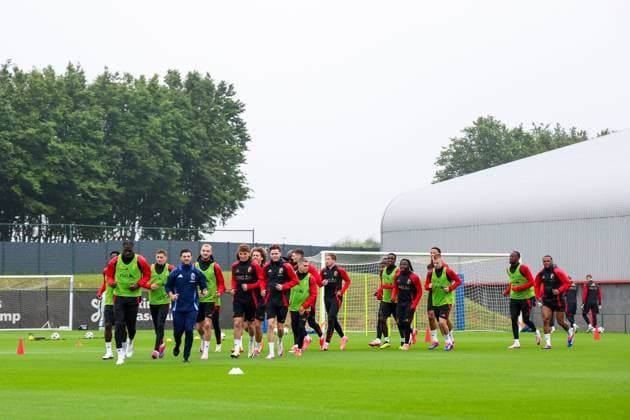 EURO 2024, Nationalteam Belgien Training Belgian National Football Team Media Activities 01 06 2024 TUBIZE, BELGIUM - JUNE 01 : The team of Belgium during a training session prior to the friendly matches against Montenegro, Luxemburg and Slovakia at the RBFA Headquarters on June 01, 2024 in Tubize, Belgium, 01 06 2024  Copyright: xTomasxSiskx