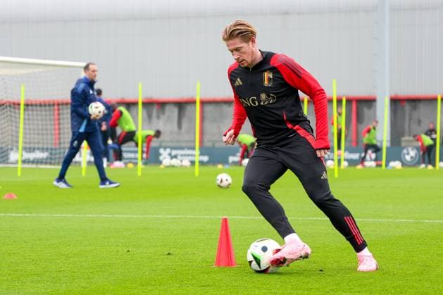 EURO 2024, Nationalteam Belgien Training Belgian National Football Team Media Activities 01 06 2024 TUBIZE, BELGIUM - JUNE 01 : De Bruyne Kevin forward of Belgium during a training session prior to the friendly matches against Montenegro, Luxemburg and Slovakia at the RBFA Headquarters on June 01, 2024 in Tubize, Belgium, 01 06 2024  Copyright: xTomasxSiskx