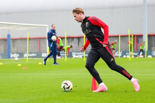 EURO 2024, Nationalteam Belgien Training Belgian National Football Team Media Activities 01 06 2024 TUBIZE, BELGIUM - JUNE 01 : De Bruyne Kevin forward of Belgium during a training session prior to the friendly matches against Montenegro, Luxemburg and Slovakia at the RBFA Headquarters on June 01, 2024 in Tubize, Belgium, 01 06 2024  Copyright: xTomasxSiskx
