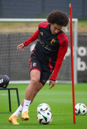 EURO 2024, Nationalteam Belgien Training Belgium s Axel Witsel pictured in action during a training session of the Belgian national soccer team Red Devils, at the Royal Belgian Football Association s training center in Tubize, Saturday 01 June 2024. The Red Devils are preparing for the Euro 2024 European Championships in Germany. VIRGINIExLEFOUR  x93773002x