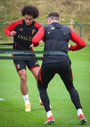 EURO 2024, Nationalteam Belgien Training Belgium s Axel Witsel pictured in action during a training session of the Belgian national soccer team Red Devils, at the Royal Belgian Football Association s training center in Tubize, Saturday 01 June 2024. The Red Devils are preparing for the Euro 2024 European Championships in Germany. VIRGINIExLEFOUR  x93773010x