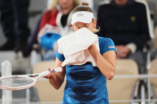 Belgian Elise Mertens pictured during a tennis match against Kazakhstani Rybakina, in the third round of the women s singles, at the Roland Garros French Open tennis tournament, in Paris, France, Saturday 01 June 2024. This year s tournament takes place from 26 May to 09 June. BENOITxDOPPAGNE  x93777978x