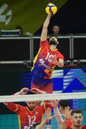 Robert Calin (ROM) in action during the CEV Volleyball European Golden League 2024, match Czech Republic vs Romania, in Karlovy Vary, Czech Republic, on June 1st, 2024. (CTKxPhoto SlavomirxKubes) CTKPhotoP2024060103832  CTKPhotoP2024060103832