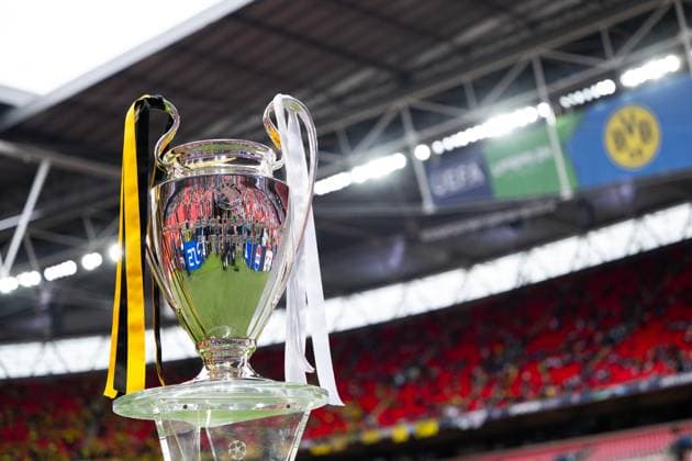 240601 The Champions League trophy is displayed inside the stadium ahead of the UEFA Champions League final between Dortmund and Real Madrid on June 1, 2024 in London. Photo: Petter Arvidson BILDBYRAN kod PA PA0818 fotboll football soccer fotball champions league final dortmund real madrid bbeng Copyright: PETTERxARVIDSON BB240601PA043