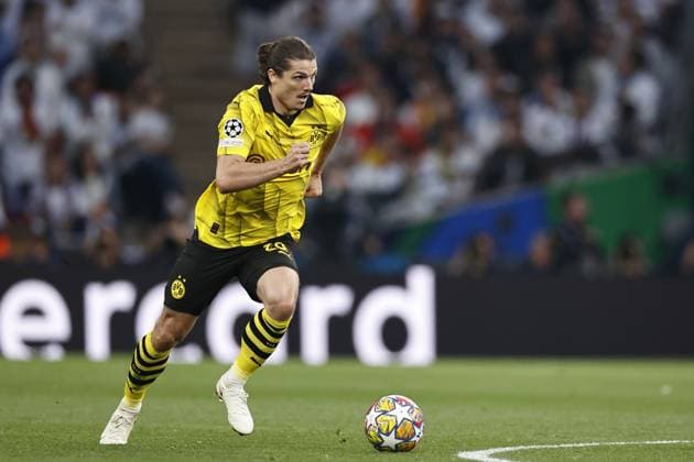 LONDON - Marcel Sabitzer of Borussia Dortmund during the UEFA Champions League Final between Borussia Dortmund and Real Madrid at Wembley Stadium on June 1, 2024 in London, United Kingdom. ANP Hollandse Hoogte MAURICE VAN STEEN UEFA Champions League 2023 24 FINAL 2024 xVIxANPxSportx xVanxSteenxFotografiexIVx 500096215 originalFilename: 500096215.jpg