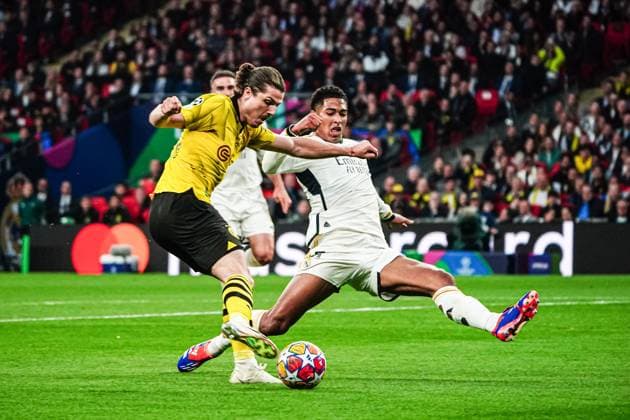 Marcel Sabitzer (Borussia Dortmund, 20), Jude Bellingham (Real Madrid, 05) ENG, Borussia Dortmund vs. Real Madrid, Fussball, Champions League, Finale, Saison 2023 2024, 01.06.2024 ENG, Borussia Dortmund vs. Real Madrid, Fussball, Champions League, Finale, Saison 2023 2024, 01.06.2024 London Copyright: xEibner-Pressefoto MarcelxvonxFehrnx EP_MFN