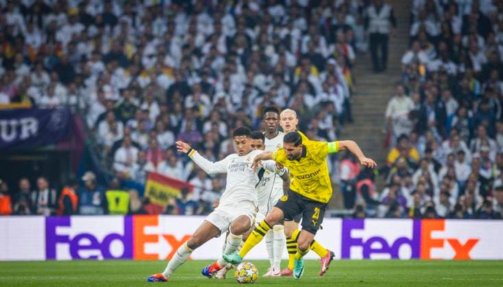 London, England. 01st Jun 2024. Emre Can (BVB) Jude Bellingham (Real) Borussia Dortmund - Real Madrid Champions League Final 01.06.2024