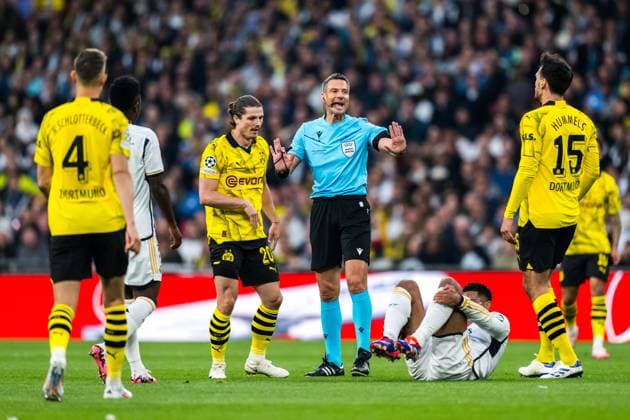 240601 Referee Slavko VinÄic uring the UEFA Champions League final between Dortmund and Real Madrid on June 1, 2024 in London. Photo: Petter Arvidson BILDBYRAN kod PA PA0818 fotboll football soccer fotball champions league final dortmund real madrid bbeng Copyright: PETTERxARVIDSON BB240601PA161
