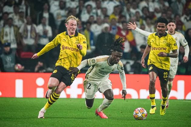 Julian Brandt (Borussia Dortmund, 19), Eduardo Camavinga (Real Madrid, 12) ENG, Borussia Dortmund vs. Real Madrid, Fussball, Champions League, Finale, Saison 2023 2024, 01.06.2024 ENG, Borussia Dortmund vs. Real Madrid, Fussball, Champions League, Finale, Saison 2023 2024, 01.06.2024 London Copyright: xEibner-Pressefoto MarcelxvonxFehrnx EP_MFN