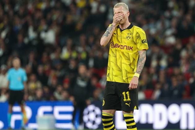 UEFA Champions League Finale 2024 - Borussia Dortmund - Real Madrid am 01.06..2024 im Wembley-Stadion in London Marco Reus (Dortmund 11) unzufrieden, enttäuscht, enttaeuscht, niedergeschlagen.