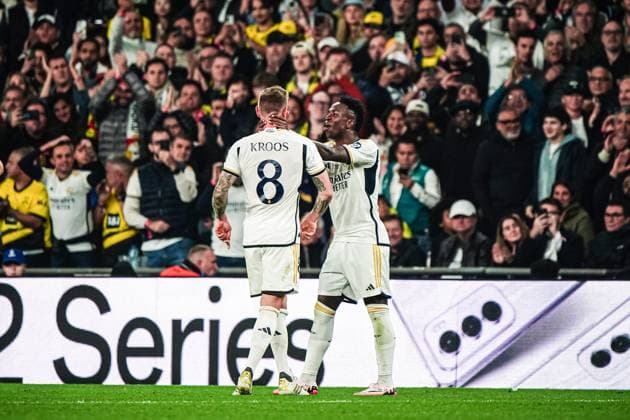 Auswechslung Toni Kroos (Real Madrid, 08) ENG, Borussia Dortmund vs. Real Madrid, Fussball, Champions League, Finale, Saison 2023 2024, 01.06.2024 ENG, Borussia Dortmund vs. Real Madrid, Fussball, Champions League, Finale, Saison 2023 2024, 01.06.2024 London Copyright: xEibner-Pressefoto MarcelxvonxFehrnx EP_MFN