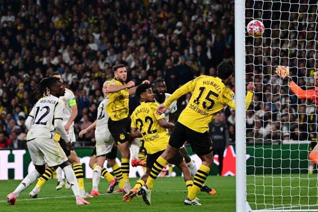 Tor zum 0:1 durch Dani Carvajal 2 ( Madrid ), Borussia Dortmund vs. Real Madrid, Fussball, Champions League, Finale, 01.06.2024 London London UK