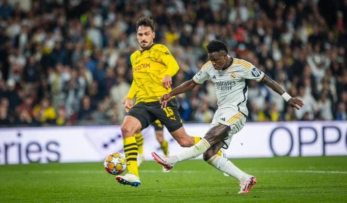 London, England. 01st Jun 2024. Goal for 0:1 by Vinicius Junior (Real) Mats Hummels (BVB) Borussia Dortmund - Real Madrid Champions League Final 01.06.2024