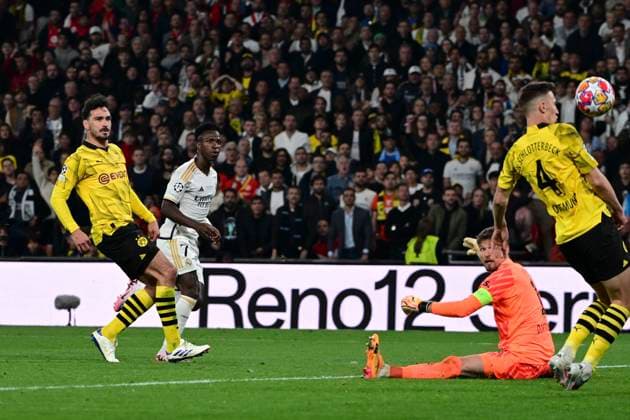 Tor zum 0:2 durch Vinicius Junior 7 ( Madrid ), Borussia Dortmund vs. Real Madrid, Fussball, Champions League, Finale, 01.06.2024 London London UK