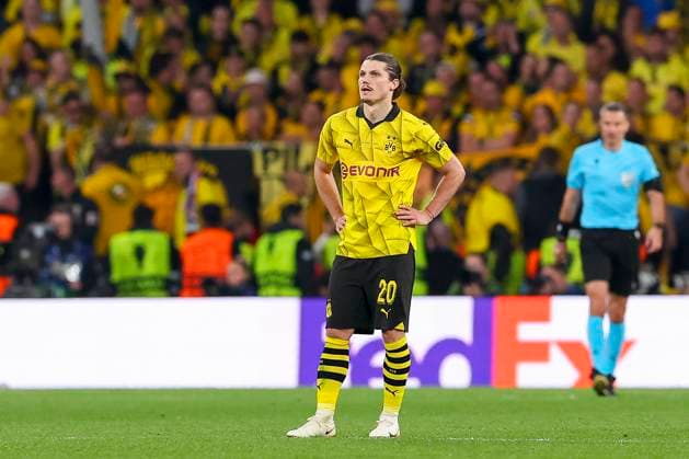 Marcel Sabitzer (Borussia Dortmund) looks dejected, UEFA Champions League 2023 24 - Final, Borussia Dortmund vs Real Madrid CF, Wembley Stadium, June 1, 2024, London, United Kingdom.