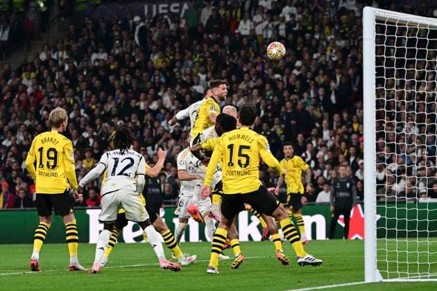 Tor zum 0:1 durch Dani Carvajal 2 ( Madrid ), Borussia Dortmund vs. Real Madrid, Fussball, Champions League, Finale, 01.06.2024 London London UK