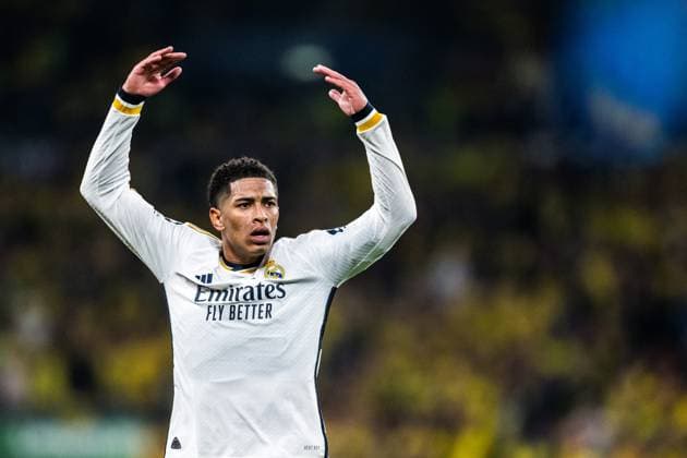 240601 Jude Bellingham of Real Madrid during the UEFA Champions League final between Dortmund and Real Madrid on June 1, 2024 in London. Photo: Petter Arvidson BILDBYRAN kod PA PA0818 fotboll football soccer fotball champions league final dortmund real madrid bbeng bbauto Copyright: PETTERxARVIDSON BB240601PA214