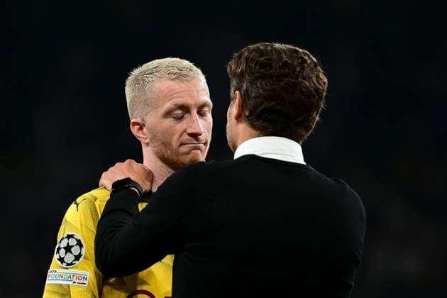 Marco Reus 11 (Borussia Dortmund) enttäuscht mit Cheftrainer Edin Terzic (Borussia Dortmund), Borussia Dortmund vs. Real Madrid, Fussball, Champions League, Finale, 01.06.2024 London London UK