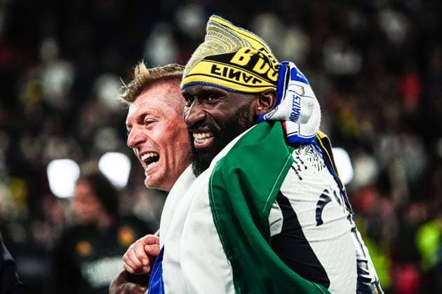 Bilder des Jahres 2024, Sport 06 Juni Sport Themen der Woche KW22 Sport Bilder des Tages Toni Kroos (Real Madrid, 08), Antonio Ruediger (Real Madrid, 22) ENG, Borussia Dortmund vs. Real Madrid, Fussball, Champions League, Finale, Saison 2023 2024, 01.06.2024 ENG, Borussia Dortmund vs. Real Madrid, Fussball, Champions League, Finale, Saison 2023 2024, 01.06.2024 London *** Toni Kroos Real Madrid, 08 , Antonio Ruediger Real Madrid, 22 ENG, Borussia Dortmund vs Real Madrid, Football, Champions League, Final, 2023 2024 season, 01 06 2024 ENG, Borussia Dortmund vs Real Madrid, Football, Champions League, Final, 2023 2024 season, 01 06 2024 London Copyright: xEibner-Pressefoto MarcelxvonxFehrnx EP_MFN