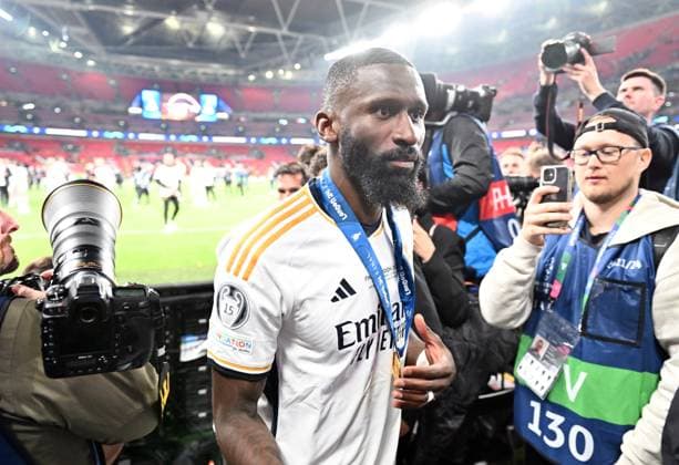 01.06.2024, xfux, Fussball UEFA Champions League Finale 2024, Borussia Dortmund - Real Madrid, emspor, v.l. Antonio Ruediger (Real Madrid) (DFL DFB REGULATIONS PROHIBIT ANY USE OF PHOTOGRAPHS as IMAGE SEQUENCES and or QUASI-VIDEO) London