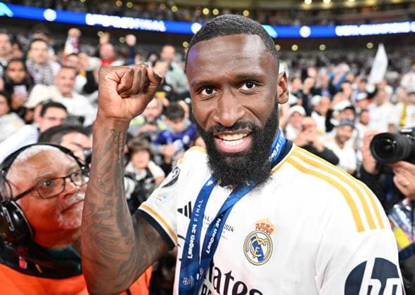 01.06.2024, xfux, Fussball UEFA Champions League Finale 2024, Borussia Dortmund - Real Madrid, emspor, v.l. Antonio Ruediger (Real Madrid) (DFL DFB REGULATIONS PROHIBIT ANY USE OF PHOTOGRAPHS as IMAGE SEQUENCES and or QUASI-VIDEO) London