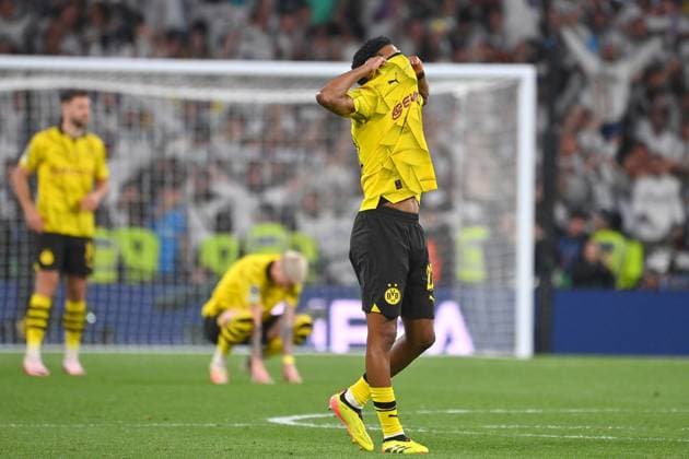 Ian MAATSEN (Borussia Dortmund), nach Spielende, Enttaeuschung,Frust, enttaeuscht,frustriert,niedergeschlagen, Fussball UEFA Champions League Finale Borussia Dortmund - Real Madrid am 01.06.2024, Wembley Staion