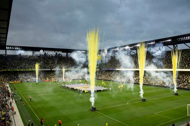 June 1, 2024, Nashville, Tennessee, USA: Fireworks during pregame ceremonies before New England Revolution and Nashville SC soccer match. Nashville USA - ZUMAh237 20240601_zsp_h237_020 Copyright: xCamdenxHallx