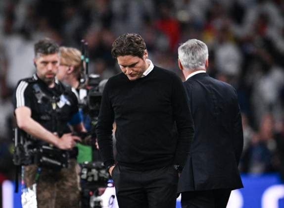 Fussball CHL FINALE 2023 2024 Finale in London 01.06.2024 Borussia Dortmund - Real Madrid Trainer Edin Terzic (Borussia Dortmund) enttaeuscht