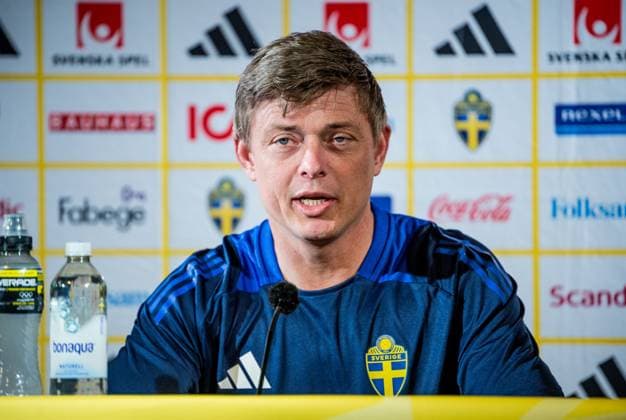 240602 Head coach Jon Dahl Tomasson of the Swedish national football team at a press conference, PK, Pressekonferenz on June 2, 2024 in Malmö. Photo: Christian Örnberg BILDBYRAN COP 166 CO0418 fotboll football soccer fotball landskamp presskonferens press conference sverige sweden sverige a bbeng Copyright: CHRISTIANxÖRNBERG BB240602CO001