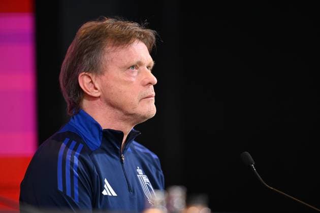 Media Activities of the Belgian National Football team - 20240602 TUBIZE, BELGIUM - JUNE 02 : Vercauteren Franky technical director of Belgium talking to the press during a press conference, PK, Pressekonferenz prior to the UEFA EURO, EM, Europameisterschaft,Fussball 2024 European Football Championship at the Belgian National Football center on June 02, 2024 in Tubize, Belgium, 02 06 2024 Tubize Belgium  Copyright: xNicoxVereeckenx