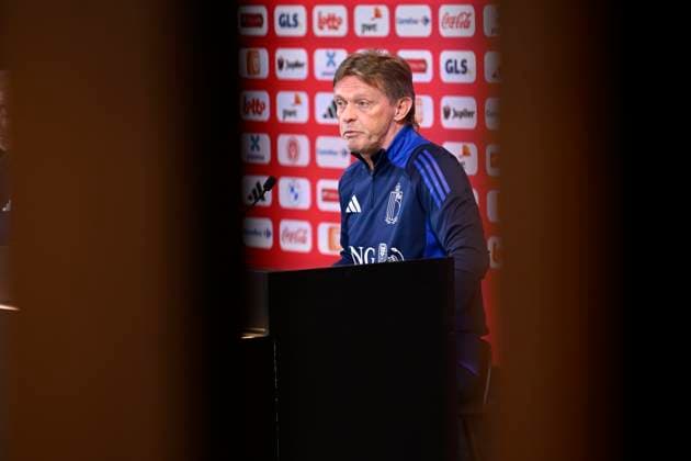 Media Activities of the Belgian National Football team - 20240602 TUBIZE, BELGIUM - JUNE 02 : Vercauteren Franky technical director of Belgium talking to the press during a press conference, PK, Pressekonferenz prior to the UEFA EURO, EM, Europameisterschaft,Fussball 2024 European Football Championship at the Belgian National Football center on June 02, 2024 in Tubize, Belgium, 02 06 2024 Tubize Belgium  Copyright: xNicoxVereeckenx