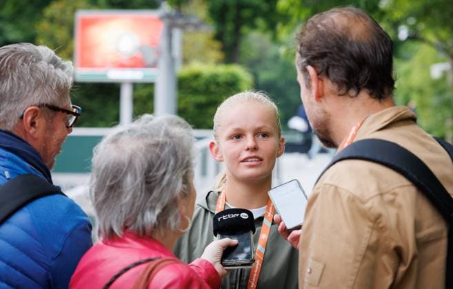 Junior player Jeline Vandromme pictured at the Roland Garros French Open tennis tournament, in Paris, France, Sunday 02 June 2024. This year s tournament takes place from 26 May to 09 June. BENOITxDOPPAGNE  x93832301x