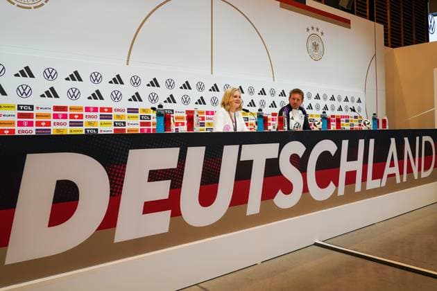 Bundestrainer Julian Nagelsmann (Deutschland Germany) bei der Pressekonferenz - Herzo Base 02.06.2024: Pressekonferenz Deutschland, Home Ground. World of Adidas, Herzogenaurach