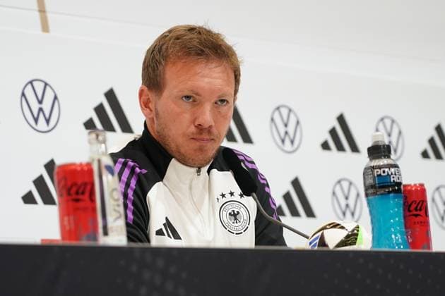 Bundestrainer Julian Nagelsmann (Deutschland Germany) bei der Pressekonferenz - Herzo Base 02.06.2024: Pressekonferenz Deutschland, Home Ground. World of Adidas, Herzogenaurach