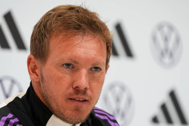 Bundestrainer Julian Nagelsmann (Deutschland Germany) bei der Pressekonferenz - Herzo Base 02.06.2024: Pressekonferenz Deutschland, Home Ground. World of Adidas, Herzogenaurach
