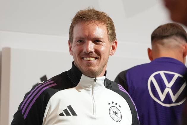 Bundestrainer Julian Nagelsmann (Deutschland Germany) bei der Pressekonferenz - Herzo Base 02.06.2024: Pressekonferenz Deutschland, Home Ground. World of Adidas, Herzogenaurach