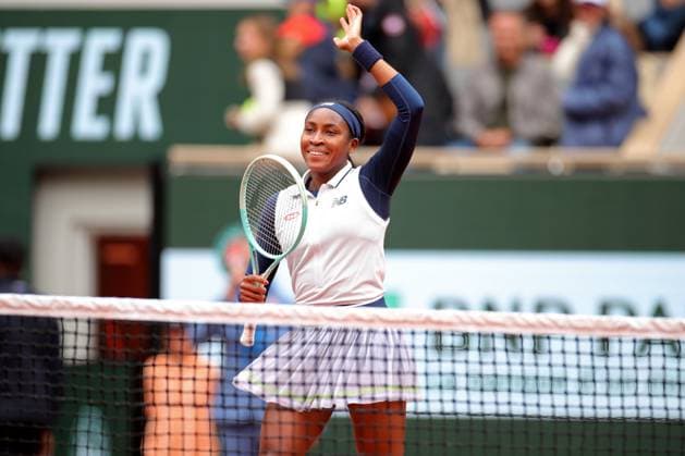 2nd June 2024; Roland Garros, Paris, France; 2024 French Open Tennis tournament, Day 8; Coco Gauff waves to the crowd after her 3rd round win beating Elisabetta Cocciaretto (Ita)  ActionPlus12650116 JonxBromley