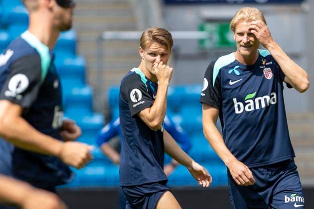 A national football team Oslo 20240602 National team captain Martin odegaard during the mens national teams training session at Ullevaal Stadium on Sunday ahead of the private international matches against Kosovo and Denmark Photo Frederik Ringnes NTB Oslo Norway EDITORIAL USE ONLY RESTRICTED USE FOR BETTING COMPANIES  Copyright: xFrederikxRingnesx xNTBx
