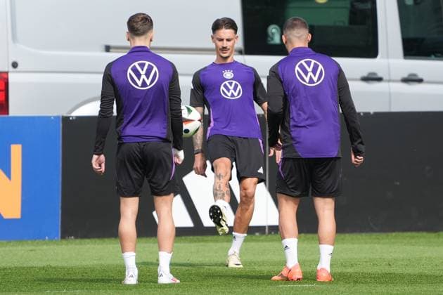 Brajan Gruda (Deutschland Germany), Robin Koch (Deutschland Germany) - Herzo Base 02.06.2024: Training Deutschland, Home Ground. World of Adidas, Herzogenaurach