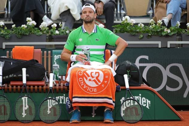 2nd June 2024; Roland Garros, Paris, France; 2024 French Open Tennis tournament, Day 8; Grigor Dimitrov game break in his quarter final match against Hubert Hurkacz  ActionPlus12650493 JonxBromley