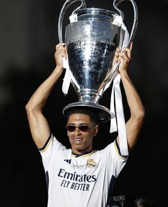 Jude Bellingham of Real Madrid with the Champions League trophy Real Madrid Celebrate Winning the UEFA Champions League, Madrid, Spain 02 Jun 2024  Copyright: xRubenxAlbarran Shutterstockx 14516799ci