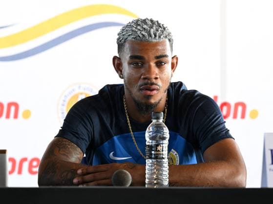 WILLEMSTAD - Juninho Bacuna of Curacao during a press conference, PK, Pressekonferenz at the Mangrove Beach hotel on June 2 (local time) in Willemstad, Curacao. The Curacao football team is preparing for the World Cup qualifying matches against Barbados and Aruba. ANP Hollandse Hoogte World Cup 2026 Qualifiers Concacaf 2024 xVIxANPxSportx xGerritxvanxKeulenxIVx 500203549 originalFilename: 500203549.jpg
