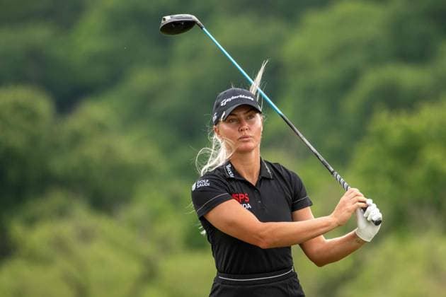 June 2, 2024, Lancaster, Pennsylvania, USA: CHARLEY HULL, of England, hits off the second tee during the third round of the U.S. Women s Open golf tournament at Lancaster Country Club. Lancaster USA - ZUMA 20240602_mda_m267_287 Copyright: xDavidxMusex