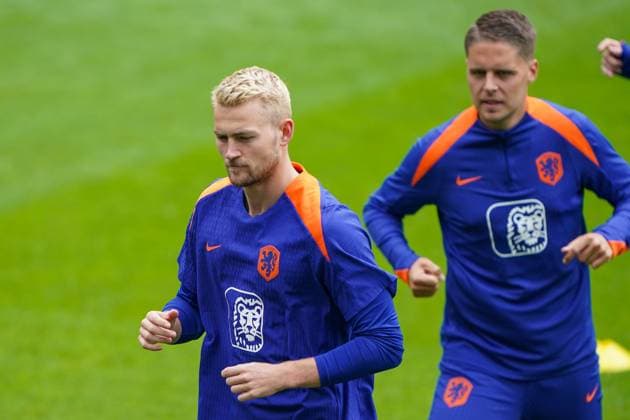 2024-06-03 Training Session Netherlands Men™s Football Team ZEIST, NETHERLANDS - JUNE 3: Matthijs de Ligt of Netherlands Men™s Football Team during a Training Session ahead of EURO 2024 at the KNVB Campus on June 3, 2024 in Zeist, Netherlands. (Photo by Andre Weening BSR Agency) Zeist Netherlands Content not available for redistribution in The Netherlands directly or indirectly through any third parties. Copyright: xBSRxAgencyx