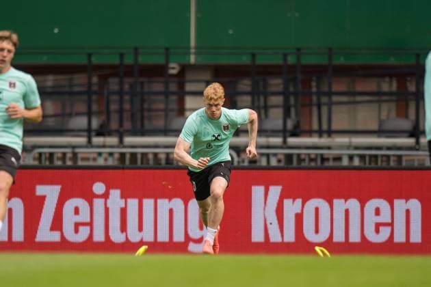 SOCCER - AUT vs SRB, test match VIENNA,AUSTRIA,03.JUN.24 - SOCCER - OEFB International Friendly, Länderspiel, Nationalmannschaft match, Austria vs Serbia, preview, training Team AUT. Image shows Nicolas Seiwald (AUT).  GEPAxpictures xJohannesxFriedl