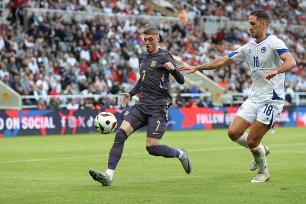 England v Bosnia & Herzegovina 3 June 2024, Newcastle - International Football Friendly - England v Bosnia & Herzegovina - Cole Palmer of England - Photo: Mark Leech Offside. Newcastle UK Copyright: xMarkxLeechx xOffsidexOffside